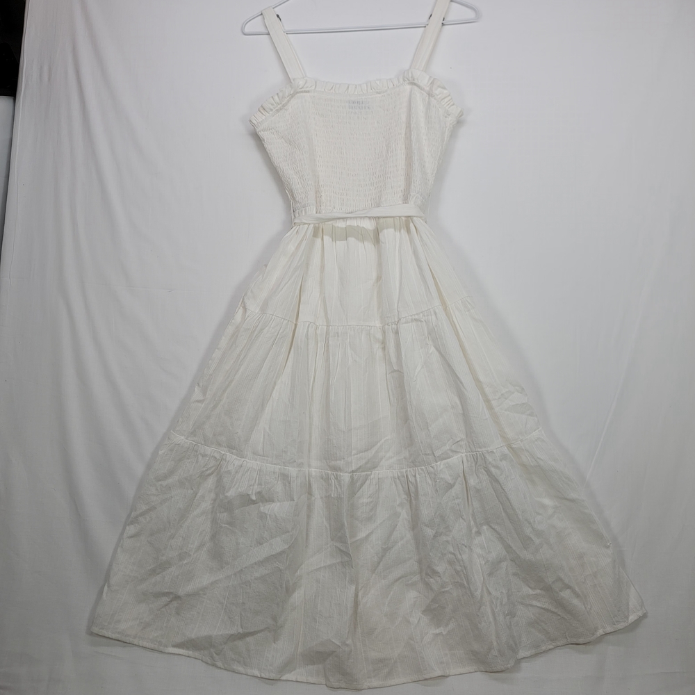 Very J Elegant Cream Maxi Dress with Ruffle Straps